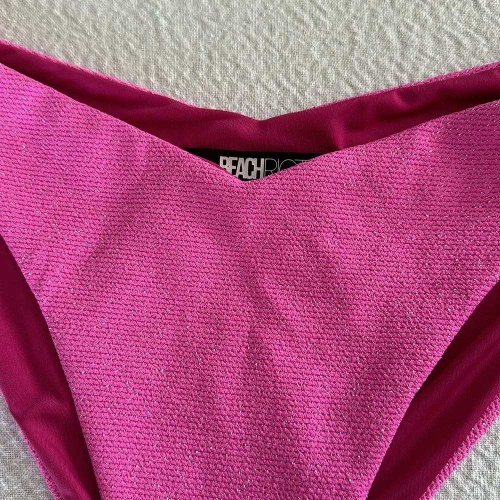 Beach Riot Phoebe High Cut Bikini Bottom, Pink, Size Small, $88